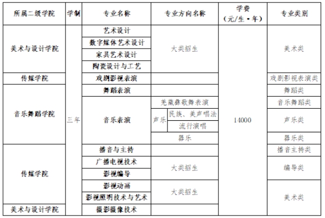 四川文化艺术学院省外艺术单招简章
